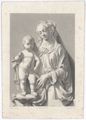 Incisione di F. Spagnoli su disegno di G. Marmocchi, 'Madonna con Bambino' 