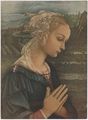 Filippo Lippi, particolare del dipinto della 'Madonna con Bambino e due angeli'