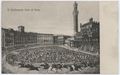 Disegno raffigurante una corsa del Palio di Siena