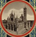 Coperta del libro album 'Ricordo di Siena 32 vedute' con l'immagine del duomo di Siena