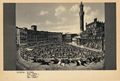 Disegno raffigurante una corsa del Palio di Siena