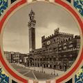 Coperta del libro album 'Ricordo di Siena 32 vedute' con l'immagine del palazzo Pubblico di Siena