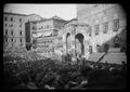 Siena, veduta di palazzo Pubblico durante il Palio