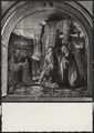 Francescop di Giorgio Martini e bottega, dipinto della 'Natività con San Bernardo, San Tommaso d'Aquino e due angeli'
