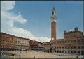 Siena, veduta di palazzo Pubblico e di piazza del Campo