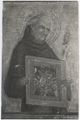 Sano di Pietro, 'San Bernardino', particolare della predella della 'Pala dei Santi Cosma e Damiano'