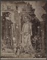 Scuola umbra del XIV secolo, affresco 'San Nicola da Tolentino, miracolo delle rose di Santa Elisabetta d'Ungheria'