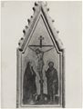 Scuola senese del sec. XIV, dipinto della 'Crocifissione fra la Madonna e San Giovanni Evangelista'