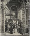 Pinturicchio,'Pio II, dopo l'incoronazione, entra in San Giovanni in Laterano' dal ciclo di affreschi nella Libreria Piccolomini nel duomo di Siena