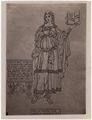 Disegno della Sibilla Frigia di Benvenuto di Giovanni (attr.) tarsia marmorea nel pavimento del duomo di Siena