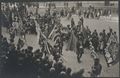 Siena, alfieri delle contrade durante una processione in piazza Duomo