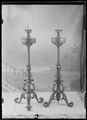 Due candelabri in ferro battuto