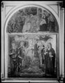 Matteo di Giovanni, dipinto 'Santa Barbara in trono tra le Sante Maddalena e Caterina d'Alessandria', nella lunetta 'Adorazione dei Magi'
