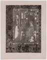 Willem Vrelant (attr.), 'Madonna col Bambino tra angeli e un vescovo', miniatura del codice X.V.1, c. 16v. della Biblioteca degli Intronati a Siena