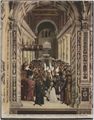 Pinturicchio,'Pio II, dopo l'incoronazione, entra in San Giovanni in Laterano' dal ciclo di affreschi nella Libreria Piccolomini nel duomo di Siena